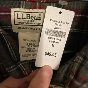 Brand new with tags llbean flannel